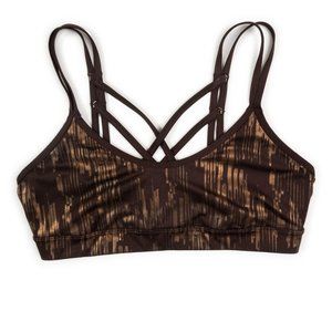 JOYLAB brown copper racerback sports bra size L